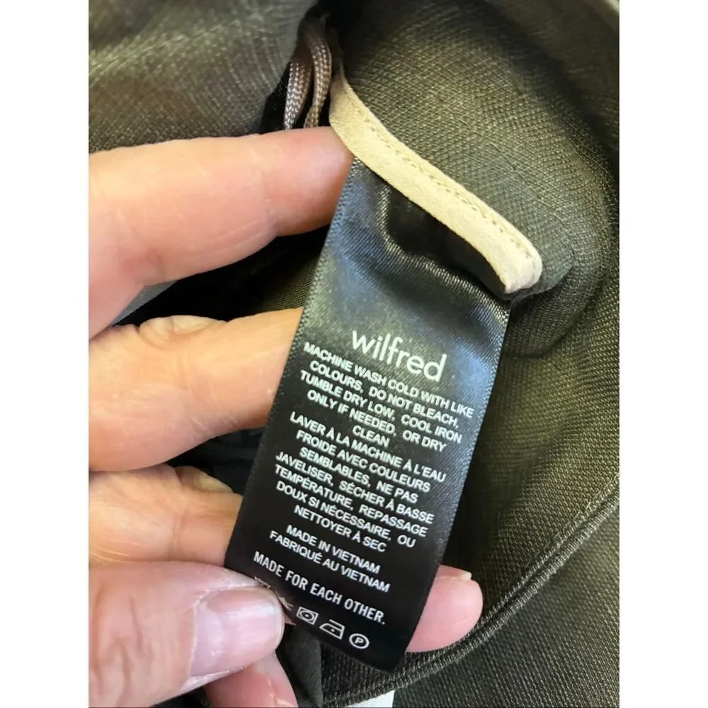 Wilfred Aritzia Allant Crepe Trousers in Olive Green Size 4